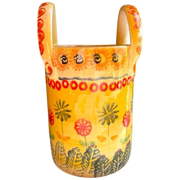 Ceramic basket, handmade in Italy, colorful, no cracks or chips - Picture 3 of 5